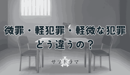 微罪処分・軽犯罪・軽微な犯罪の違いをわかりやすく解説
